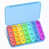 Pillendose 7 Tage 4x Täglich Organizer Tablettenbox Vitamine 1 st