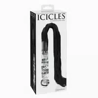 Icicles Glasdildo mit Lederriemen Icicles