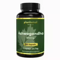 Plantomol Basics Ashwagandha Kapseln mit 1950mg Ashwagandha Extrakt Pro Tag 2 Monatsvorrat