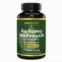 Plantomol Basics Kurkuma Weihrauch Kapseln mit 30mg Curcumin & 330mg Boswellinsäure Pro Tag