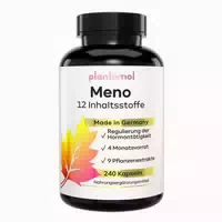 Plantomol Meno Wechseljahre Kapseln für Hormon Balance mit B6 Yams Rotklee & Mönchspfeffer