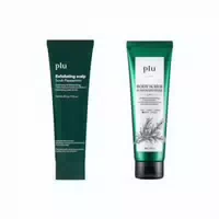 Plu Body Scrub Pink Floral 200g 1ea & Theraphy Scalp Scaling Scrub Brush 1pcs Set
