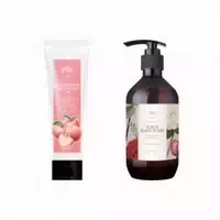 Plu Brightening Peeling Gel Peach 100g 1ea & Perfumed Spa Scrub Body Wash 500g Damask Rose 1ea Set
