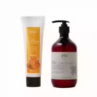 Plu Body Scrub Pink Floral 200g 1ea & Soft Facial Scrub Honey & Sugar 100g 1ea Set