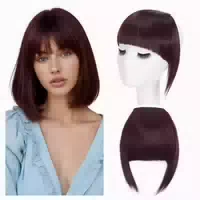 Pony Clipin Haarteile Haarverlängerung Damen Bangs Weinrot 1 st