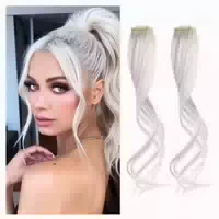 Pony Haarspangen Clipin Side Air 30 cm Grau Braun Silber Wei 1 st