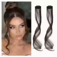 Pony Haarspangen Clipin Side Air 30 cm Grau Braun Silber Wei 1 st