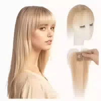 Pony Haarteil Clip in Echthaar Extensions Wispy Bangs 02 Dun 1 st
