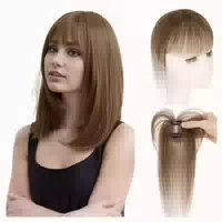 Pony Haarteil Clip in Echthaar Extensions Wispy Bangs 02 Dun 1 st