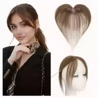 Pony Haarteil Clipin Echthaar Remy Damen 9g Curtain Bangs #1 1 st