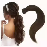 Ponytail Extensions Echthaar Remy Platinblond 70g 35 cm P #6 1 st