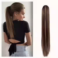 Ponytail Clipin Extensions Haarteil 55 cm Mittel Braun Hellb 1 st
