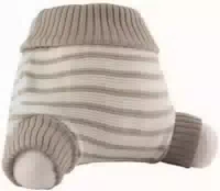 Popolini Wollüberhose Gestrickt Beige Ecru Stripes 86 92