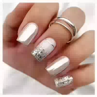 Press On Nägel 24 Stück Square French Strass Frauen Mädchen 1 st