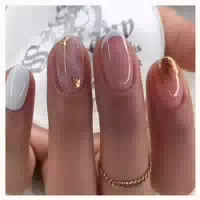 Press On Nägel French Glitter Jelly Gel Trage Set 24 Stück D 1 st