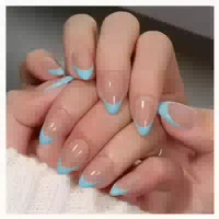Press On Nägel Gel French Tip 30 Stück Acryl Kurz Mandel Hei 1 st