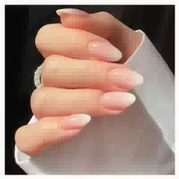 Press On Nails 24 Almond Full Cover Pink White Ombre 1 ml 1 1 st