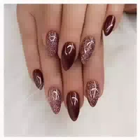Press On Nails Acryl Mandel Mittel 24 Stück Orange Rot Matt 1 st