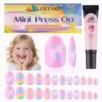 Press On Nails 24 Stück Mandel Nagelkleber Kinder Rosa Pferd 1 st