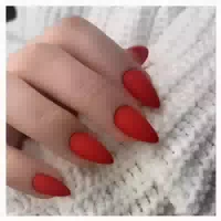 Press On Nails 24 Stück Mandel Mittel Acryl Full Kirschrot g 1 st