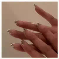Press On Nails Chrome Tip Glitzer Kurz Bling 24 Glasiert Fre 1 st