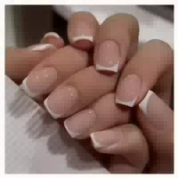 Press On Nails Squoval Nude 24 Nagelkleber Blumen Glitzer Na 1 st