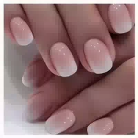 Press On Nails Kurz Eckig Nude Farbverlauf Nagelkleber Q3 1 st