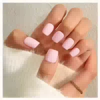 Press On Nails Kurz Kleber Quadratisch Set 24 Stück Baby Ros 1 st