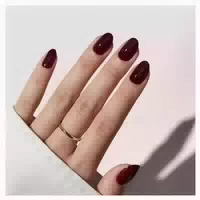 Press On Nails Short Dunkelrot Ovale Nagelkleber 16 Größen C 1 st