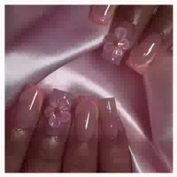 Presson Nägel Kurz Square French 3d Blumen Pink Ombre Fc C6 1 st