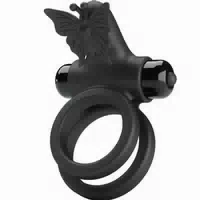 Pretty Love Doppelringpenis Vibrator Schmetterling Schwarz