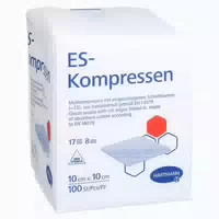 Es Kompressen Unsteril 10x10 Cm 8fach 100 St