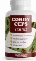 Profuel Cordyceps Kapseln 180x 2100 mg Vitalpilz Extrakt aus Cordyceps Sinensis 180 Kapseln