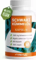 Profuel Schwarzkümmelöl Kapseln Vegan, 1000mg Ägyptisches Schwarzkümmelöl Pro Tag