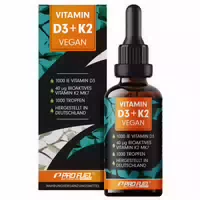 Profuel Vitamin D3 K2 Vegan 50ml | 1700 Tropfen | 1000 Ie D3 Rawd3 40 Μg K2 Pharmaquinone