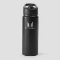 Myprotein Flip Trinkhalmflasche Aus Recyceltem Metall, 500 ml – Schwarz