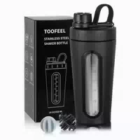 Toofeel 28 Oz Protein Shaker Edelstahl 2 Mischkugeln Fenster 1 st