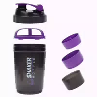 Protein Shaker 500ml Kugel Drahtgitter Lagerung Lila 1 st