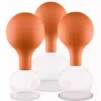 Pulox Schröpfgläser Aus Echtglas Mit Saugball Set Trio Groß In Braun