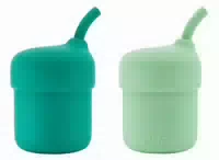 Pura My My Silikon Strohhalmbecher 150ml 2er Set Mint & Moss