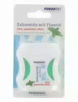 Purodent Interdental Zahnseide mit Fluorid Mint Gewachst