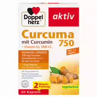 Doppelherz Aktiv Curcuma 750 mit Curcumin Vitamin D3 60 st Kapseln