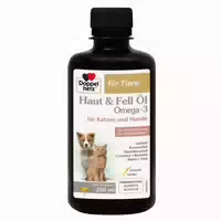 Doppelherz Haut & Fell Öl Omega 3 für Katzen und Hunde 250 ml Flüssigkeit