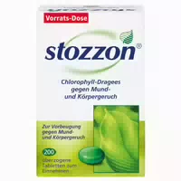 Stozzon Chlorophyll Dragees gegen Mund und Körpergeruch 200 st Überzogene Tabletten