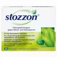 Stozzon Chlorophyll Dragees gegen Mund und Körpergeruch 40 st Überzogene Tabletten