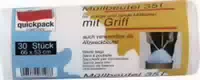 Quickpack Müllbeutel mit Griff 5 Liter Transparent