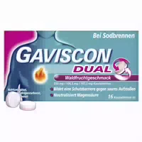 Gaviscon Dual Waldfruchtgeschmack bei Sodbrennen 16 st Kautabletten
