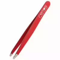 Augenbrauenpinzette Gerade Edelstahl 9 cm Rot 1 st