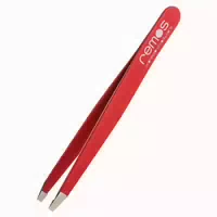 Augenbrauenpinzette Gerade Edelstahl 9 Cm Rot 1 St