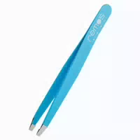 Augenbrauenpinzette Gerade Edelstahl 9 Cm Blau 1 St